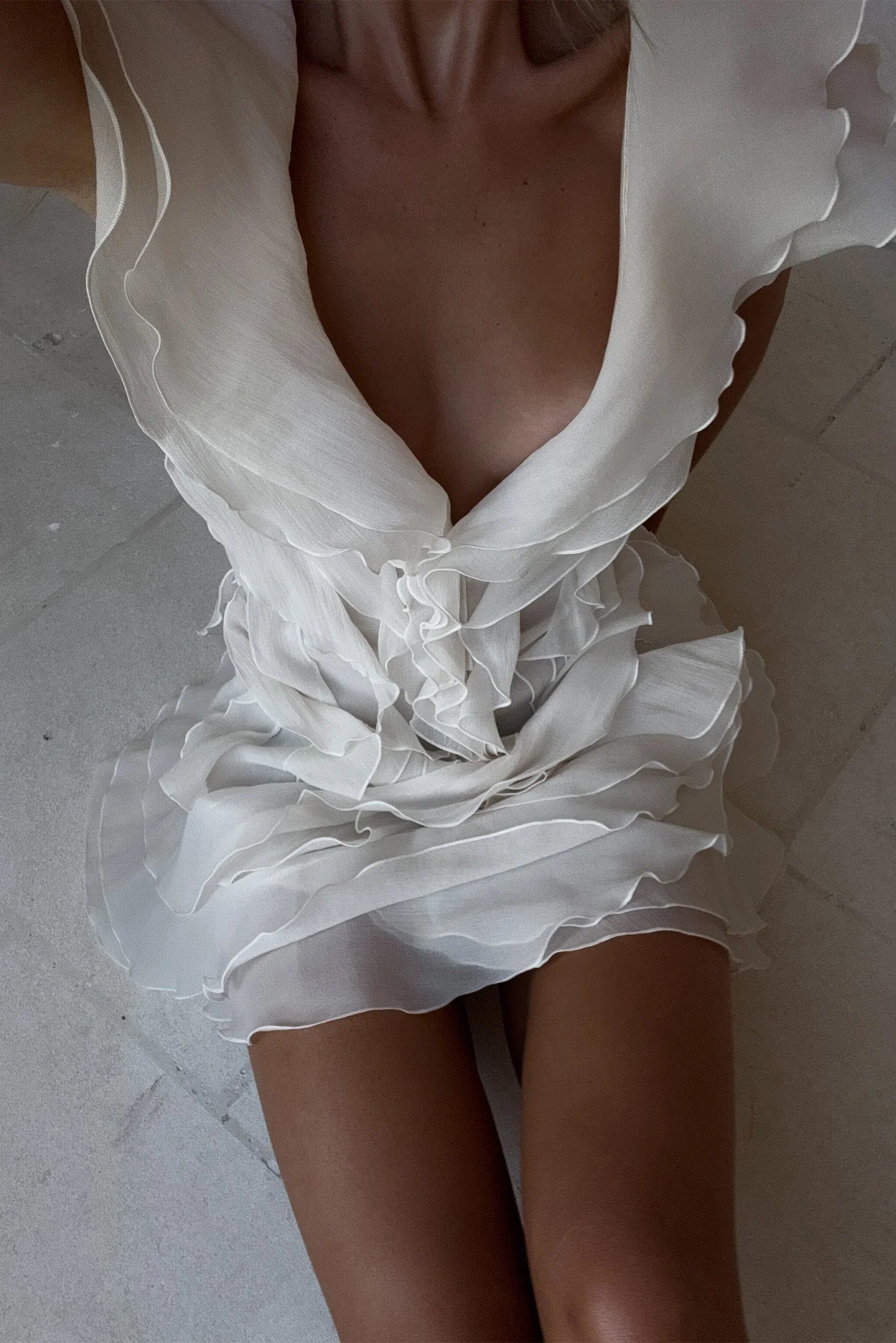 Rosa Womens Dress | Off-Shoulder, Ruffled White Summer Dress 2