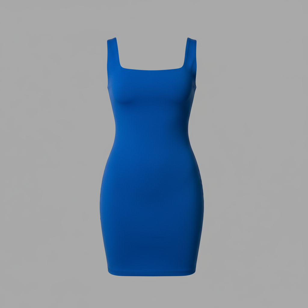 Seamless Square Neck Mini Dress | Women's Black Dress