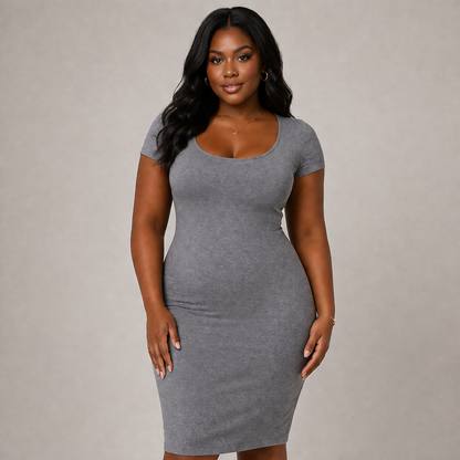 Shapewear Midi Dress with Slit | Bodycon Style