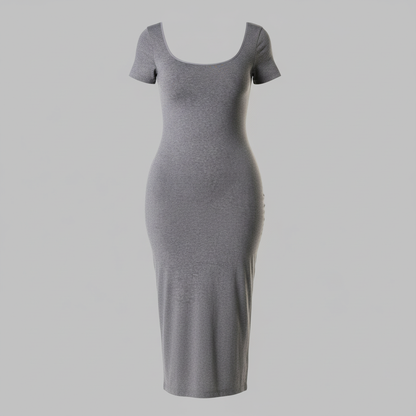 Shapewear Midi Dress with Slit | Bodycon Style