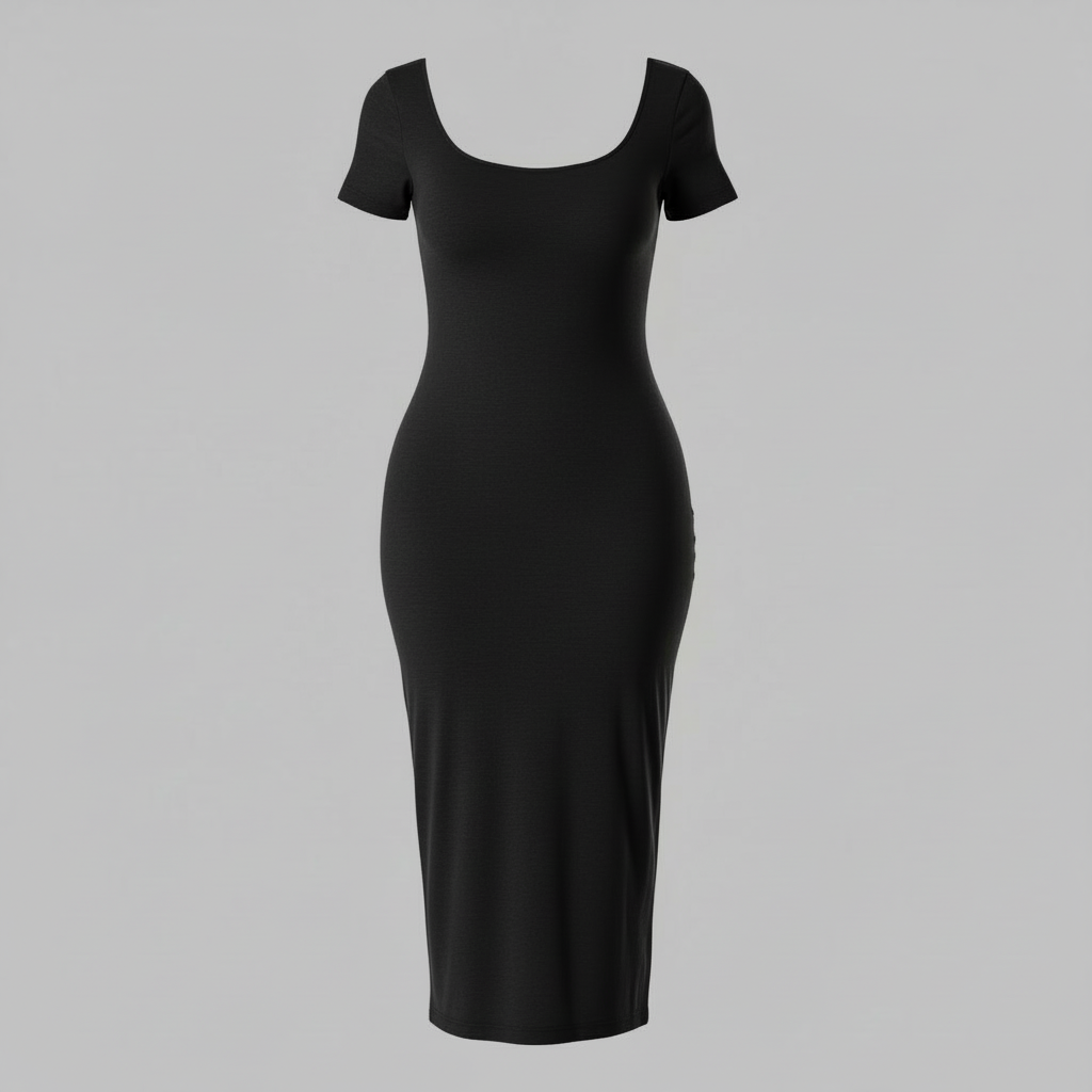 Shapewear Midi Dress with Slit | Bodycon Style