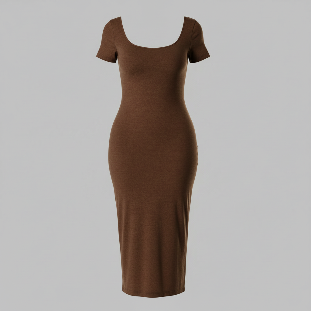 Shapewear Midi Dress with Slit | Bodycon Style