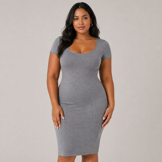 Shapewear Midi Dress with Slit | Bodycon Style