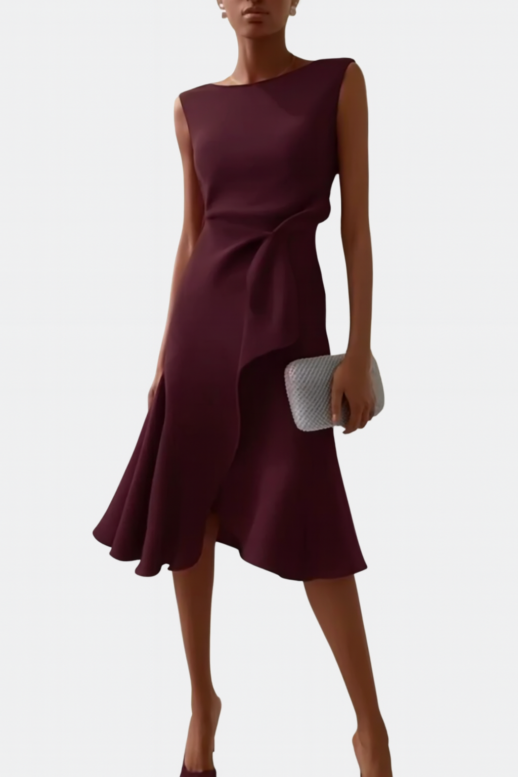 Sienna Midi Dress | Asymmetric Draped Design 11