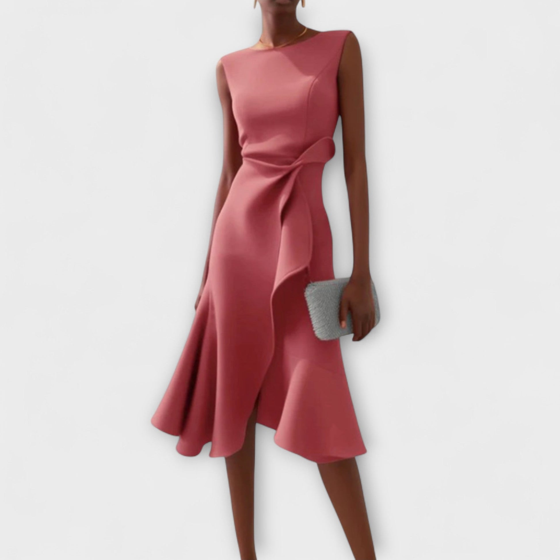 Sienna Midi Dress | Asymmetric Draped Design 2