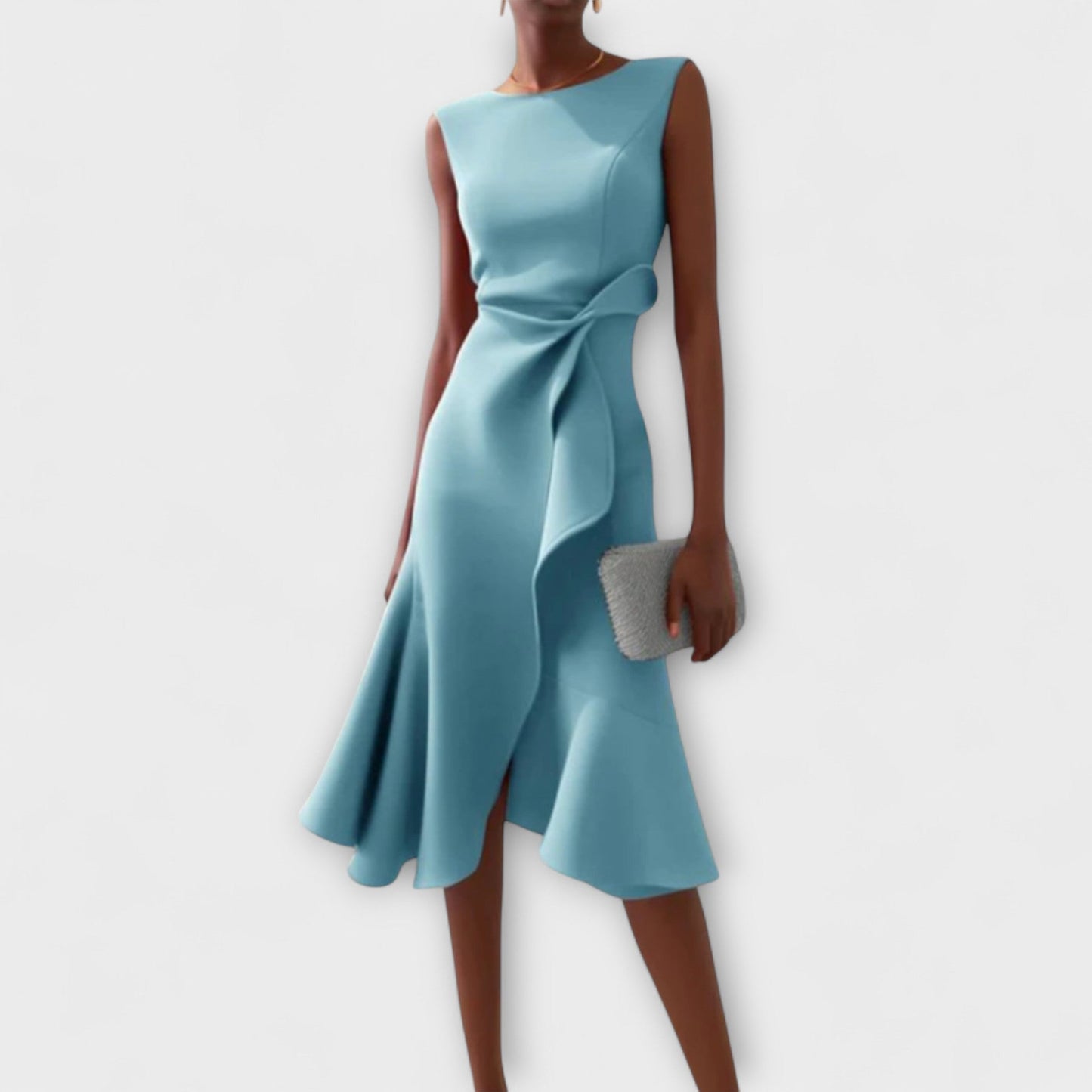 Sienna Midi Dress | Asymmetric Draped Design 3