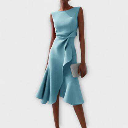 Sienna Midi Dress | Asymmetric Draped Design 3