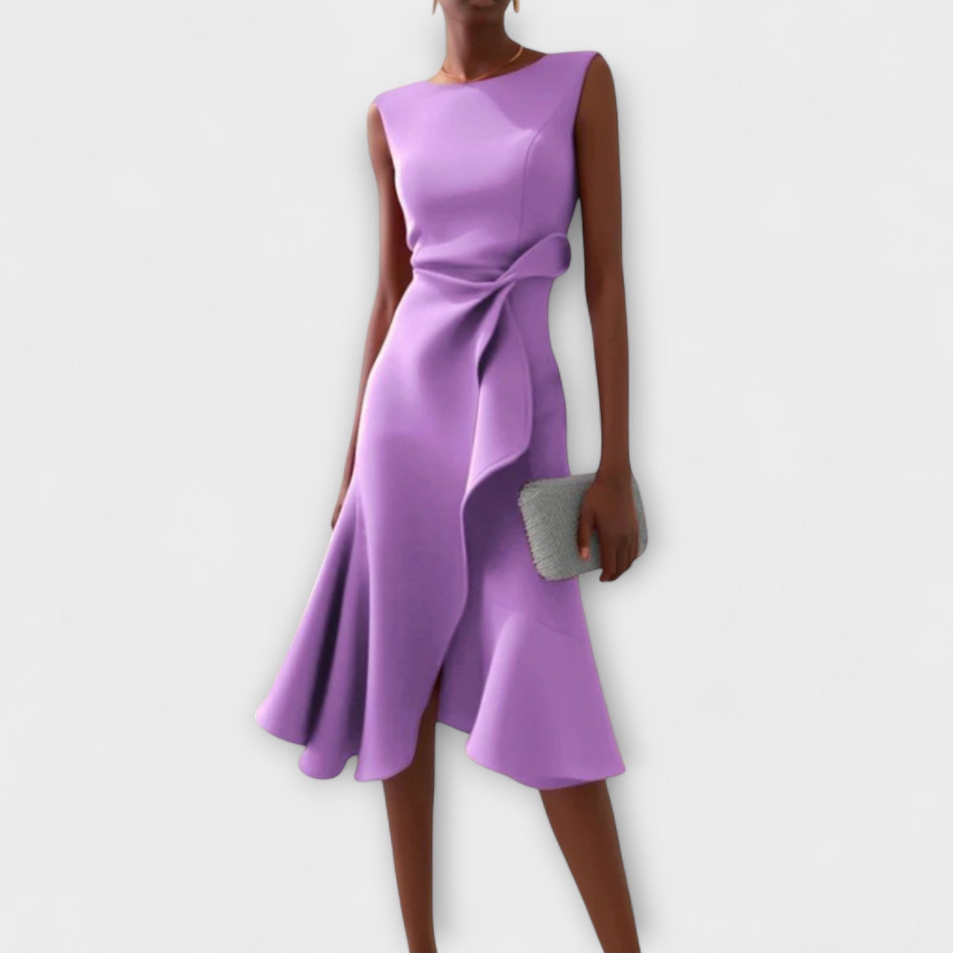 Sienna Midi Dress | Asymmetric Draped Design 4