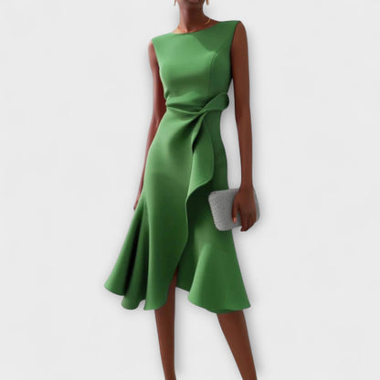 Sienna Midi Dress | Asymmetric Draped Design 5