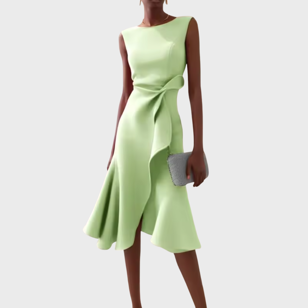 Sienna Midi Dress | Asymmetric Draped Design 7
