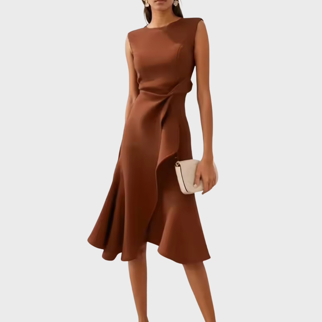 Sienna Midi Dress | Asymmetric Draped Design 8