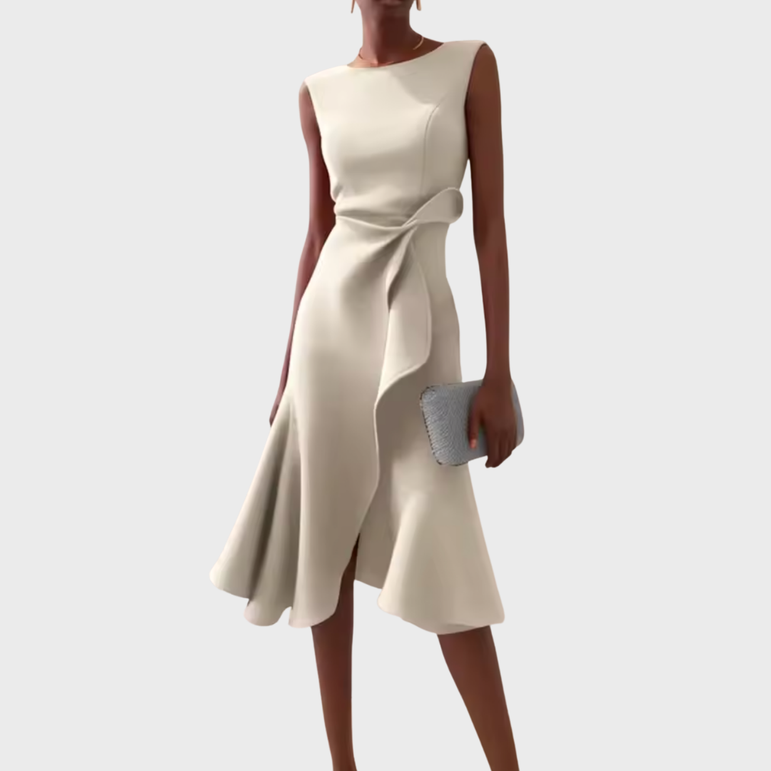 Sienna Midi Dress | Asymmetric Draped Design 9