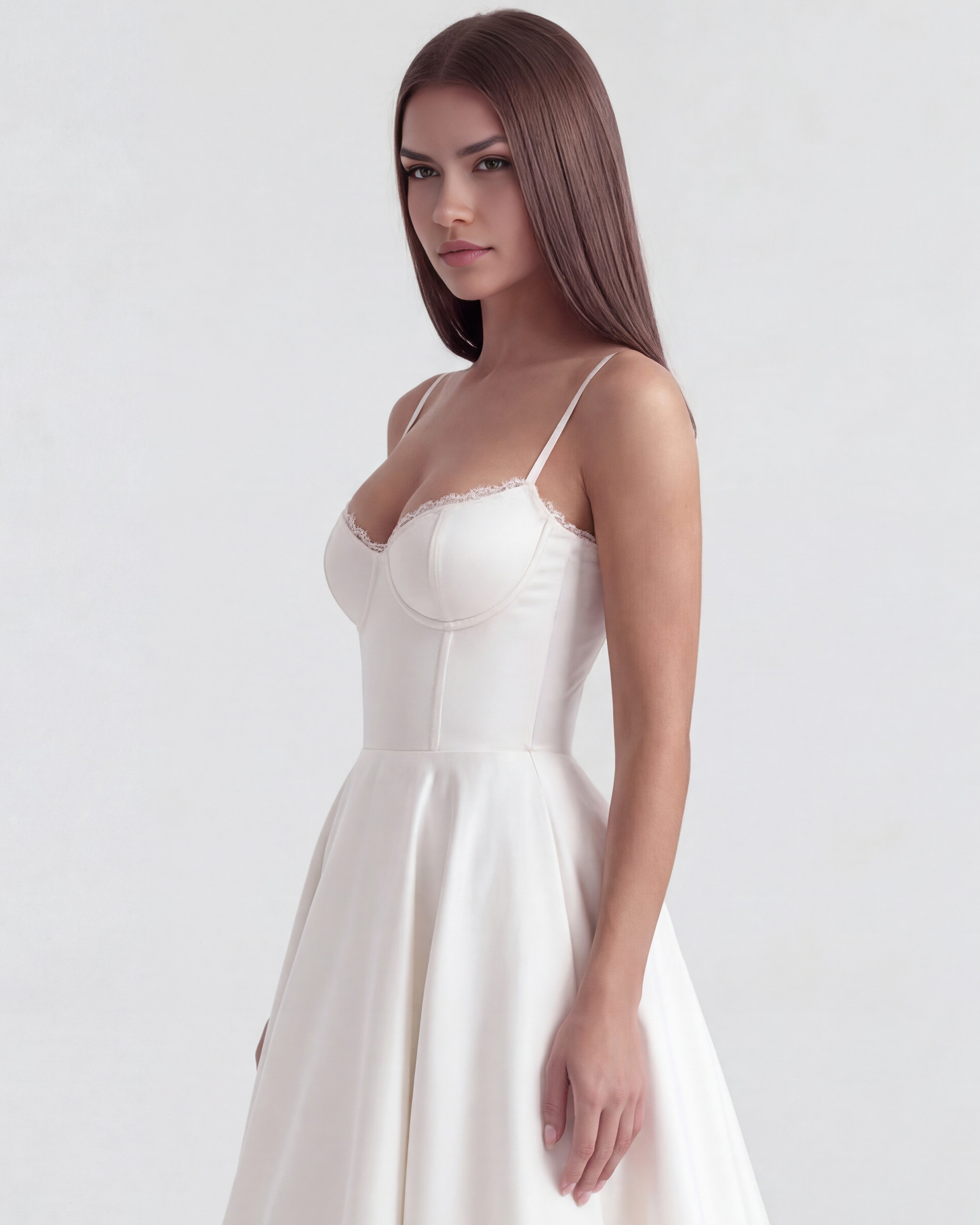 Sienna Midi Dress | Satin, Tulle Skirt for Wedding Guest and Cocktail Events 3