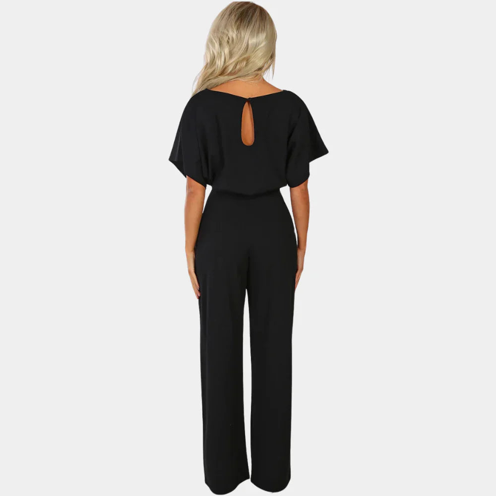 Sofia Black Jumpsuit | Elegant Wide-Leg Design, Soft and Breathable Fabric 2