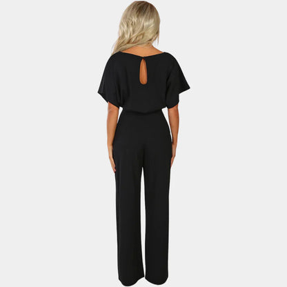 Sofia Black Jumpsuit | Elegant Wide-Leg Design, Soft and Breathable Fabric 2