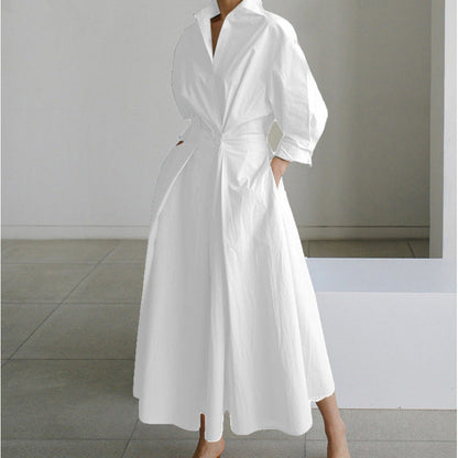 Sofia Maxi Dress | Elegant Front Wrap, Collared Design 0