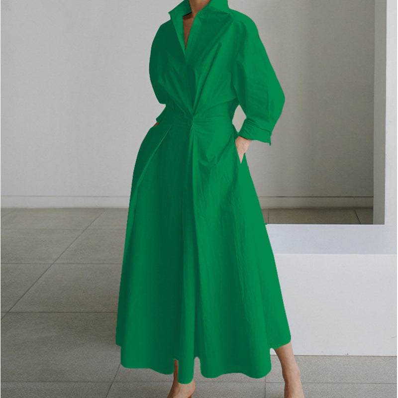 Sofia Maxi Dress | Elegant Front Wrap, Collared Design 3