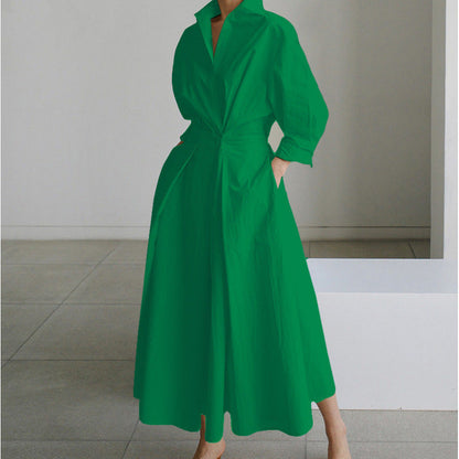 Sofia Maxi Dress | Elegant Front Wrap, Collared Design 3