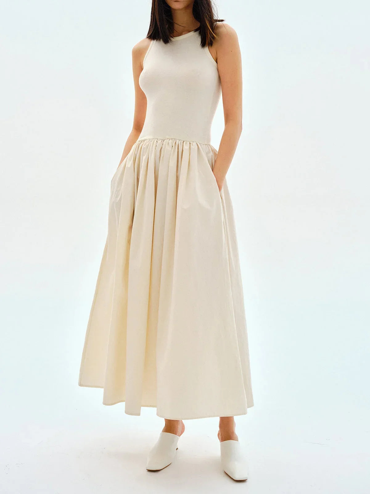Soleil Women's Dress | Sleeveless, Soft Fabric, Gathered Skirt 3
