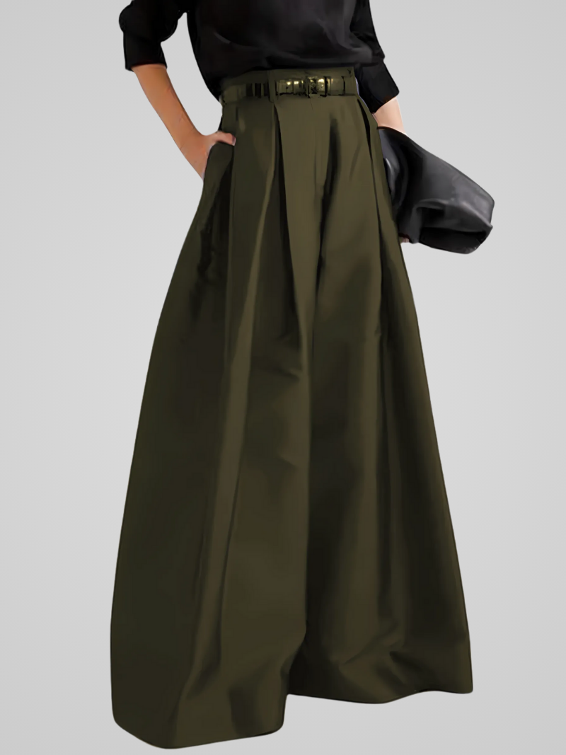 Sorella Black Maxi Skirt-Pants | High Waist, A-Line Fit, Breathable Fabric 3