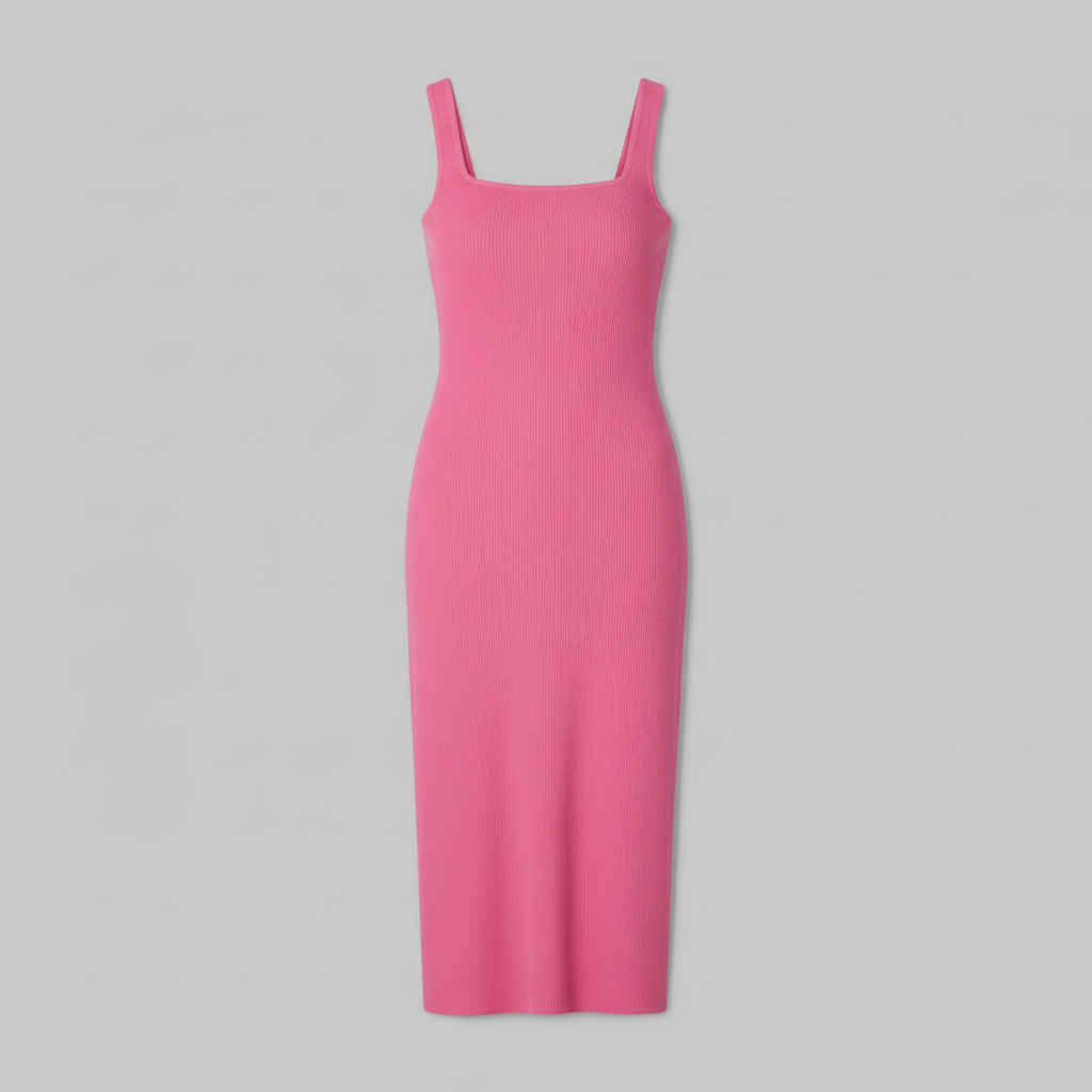 Square Neck Shapewear Midi Dress | Women's Body Shaping Dress