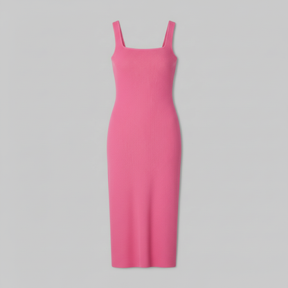 Square Neck Shapewear Midi Dress | Women's Body Shaping Dress