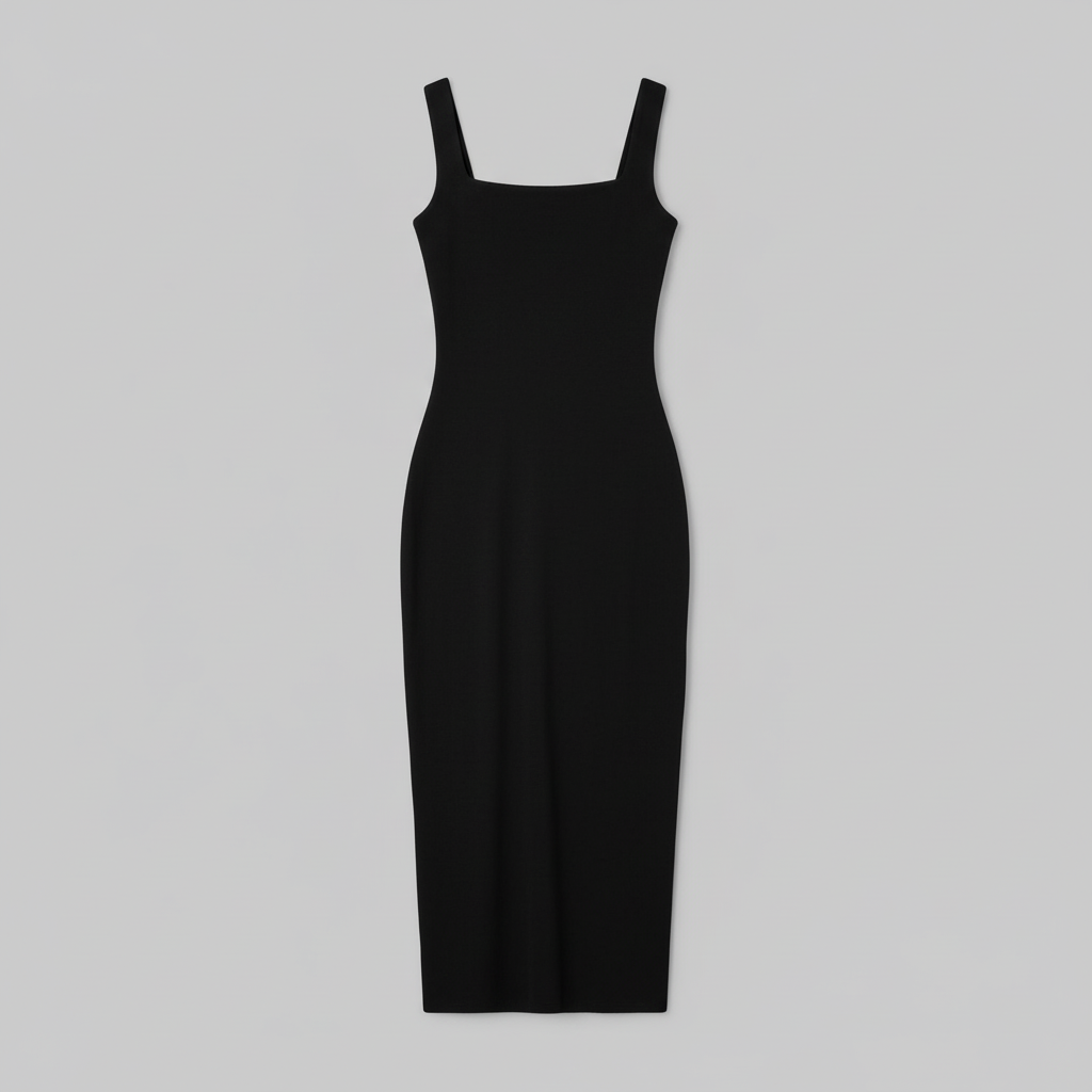 Square Neck Shapewear Midi Dress | Women's Body Shaping Dress