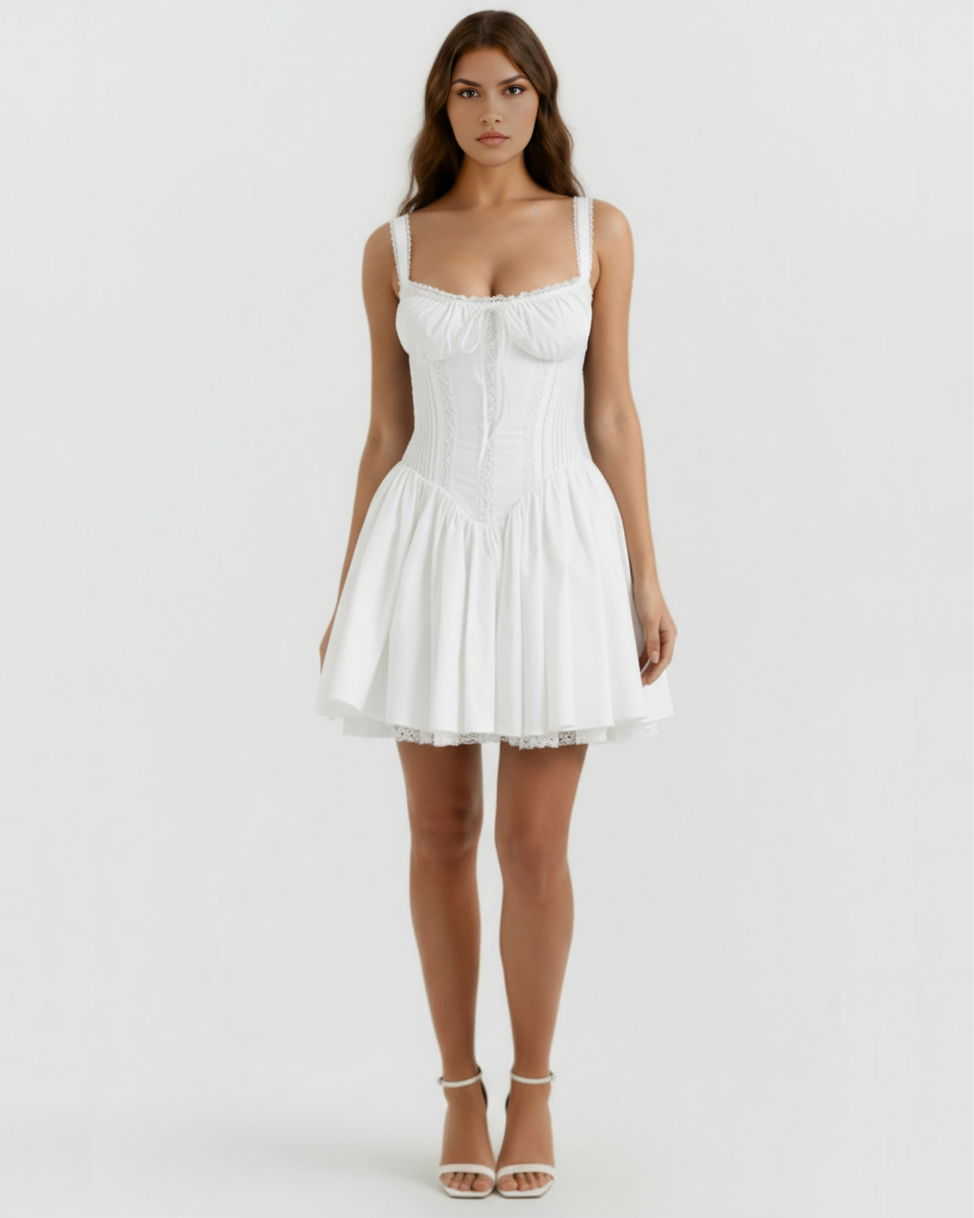 Luna Women's Dress | Sweetheart Neckline, Lace-Up Back