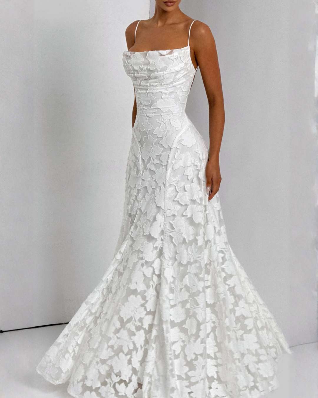 Felicity Maxi Dress | Floral Burnout, Elegant Cowl Neck