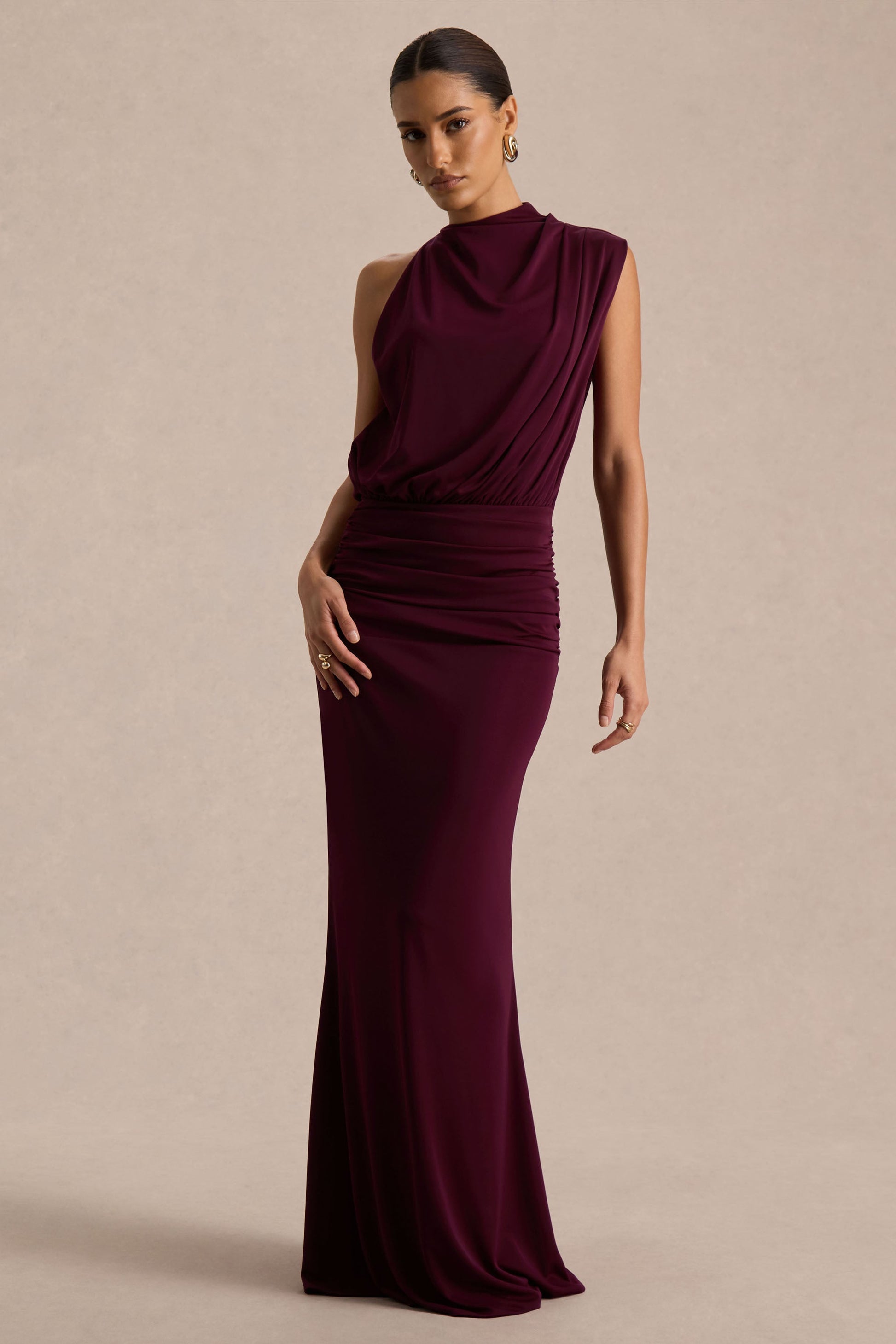 Uriah Maxi Dress | Premium Burgundy Jersey 3