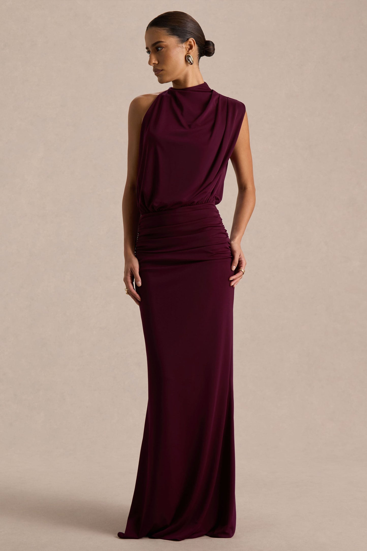 Uriah Maxi Dress | Premium Burgundy Jersey 4