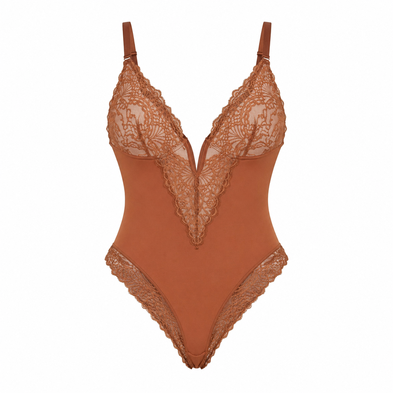 Vera Lace Bodysuit | V-Neck, Black Shapewear
