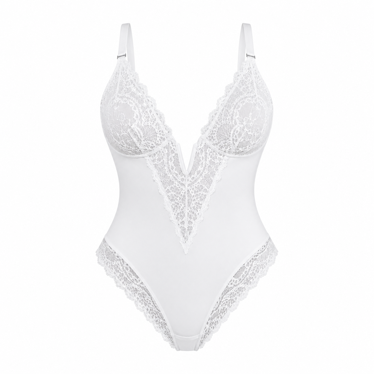 Vera Lace Bodysuit | V-Neck, Black Shapewear