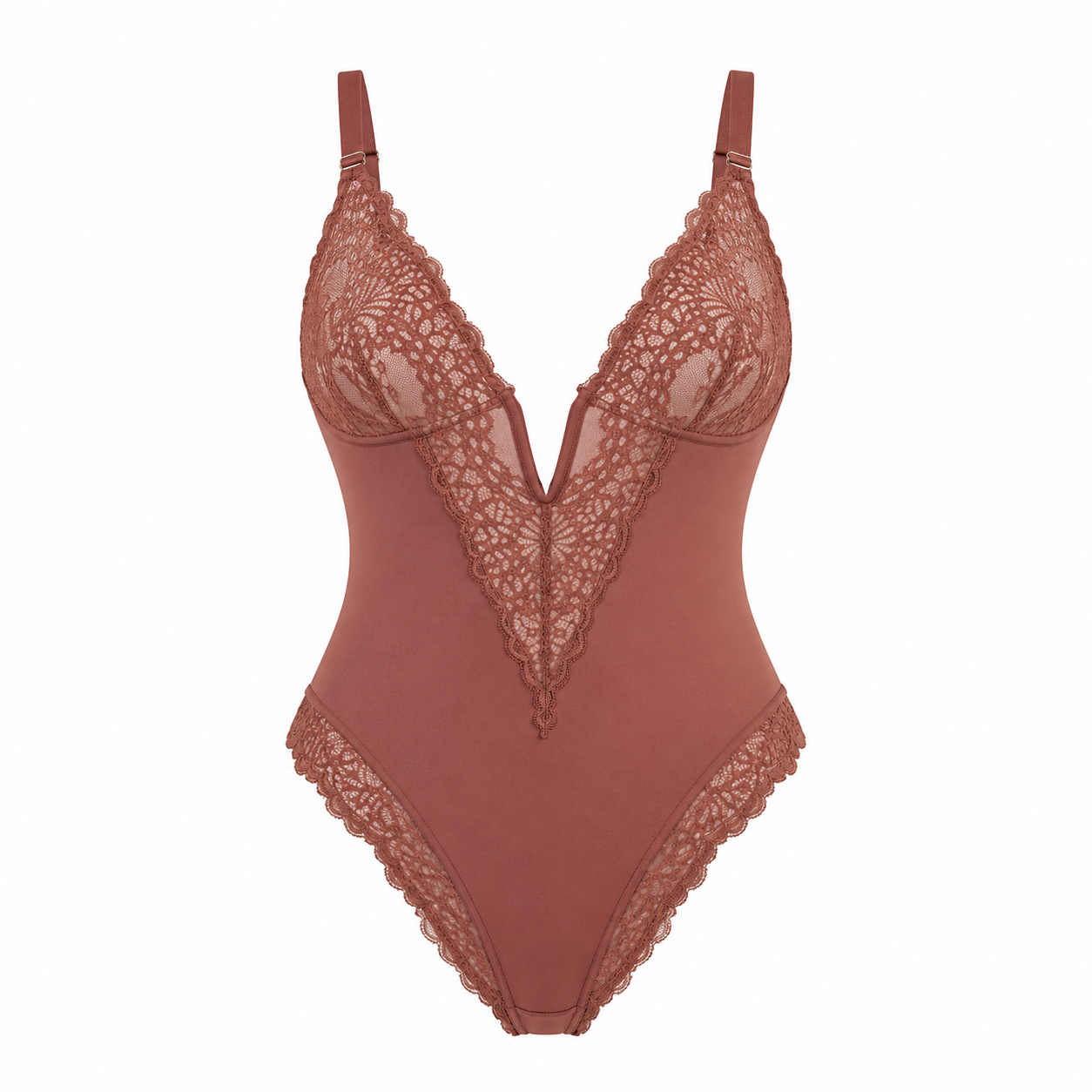 Vera Lace Bodysuit | V-Neck, Black Shapewear