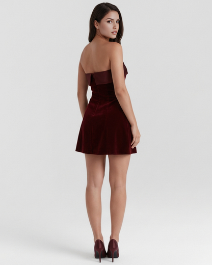 Vera Mini Dress | Velvet-Feel, Strapless Cocktail Dress 7