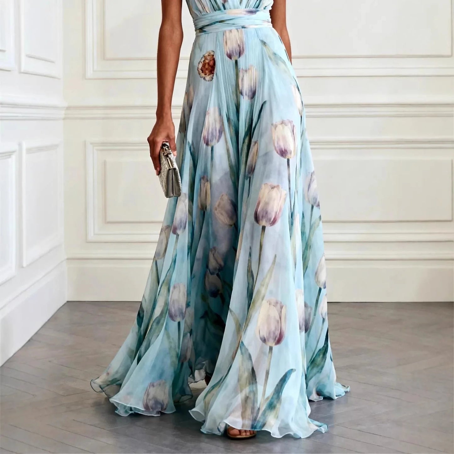 Vera Tulip Dress | Elegant Chiffon Wedding Guest Attire 1