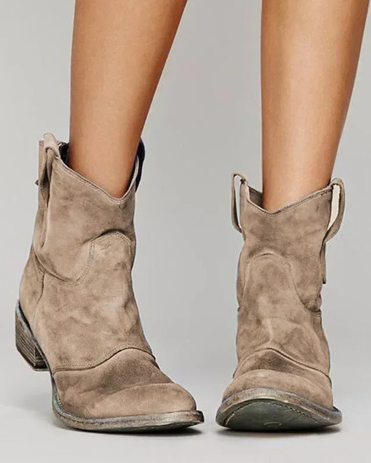 Mira Cowboy Ankle Boots | Leather Blend, Western-Inspired