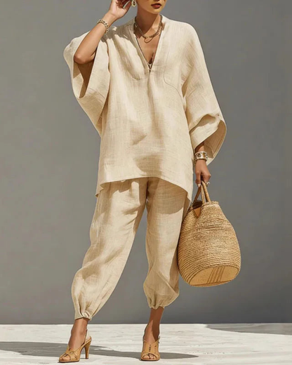 Cora Linen Matching Set | Lightweight, Breathable Fabric