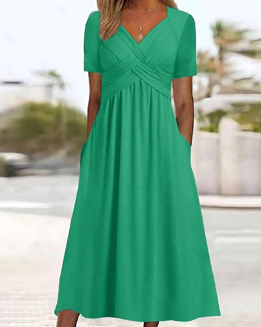 Ava Midi Dress | V-Neck, A-Line Silhouette