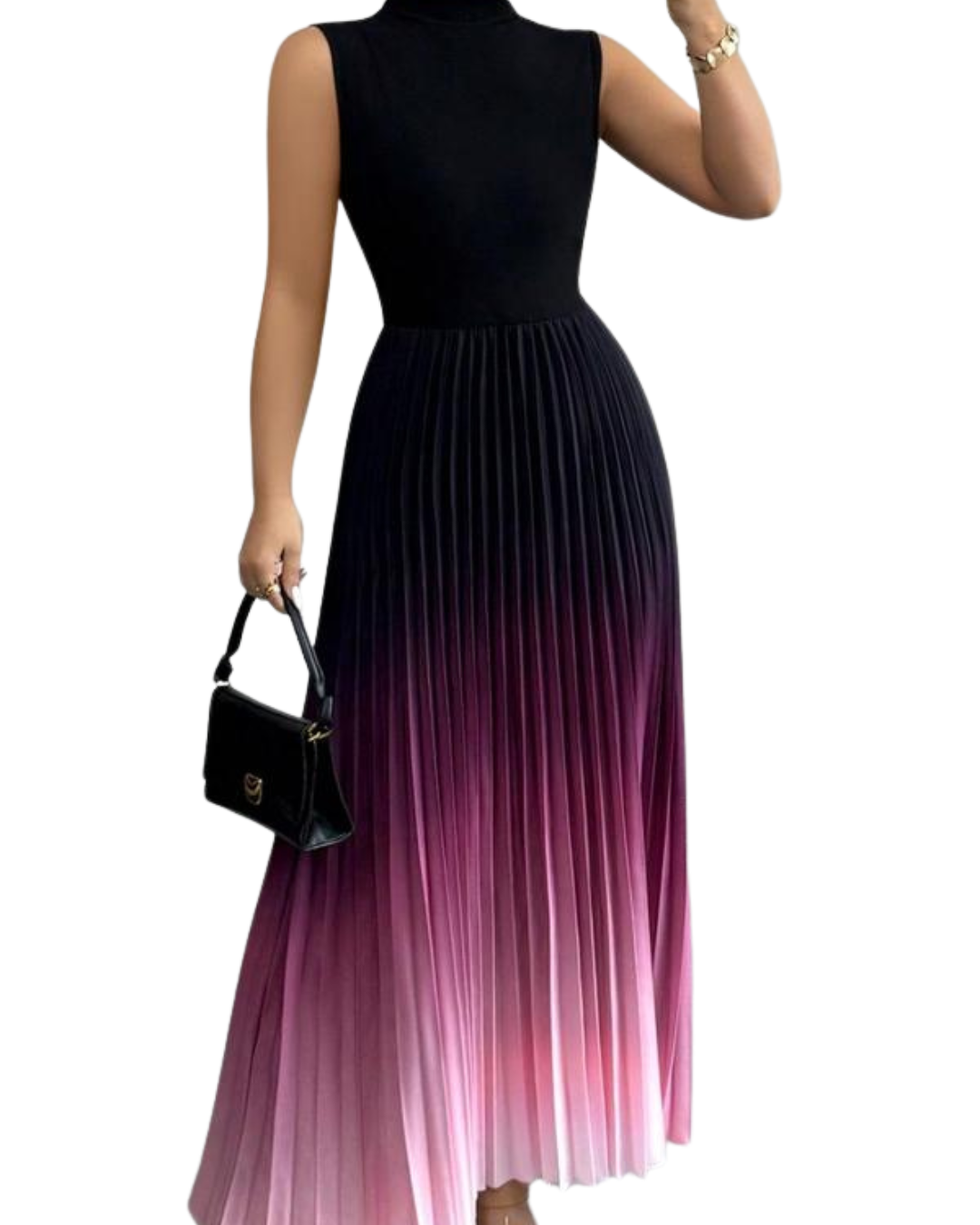 Yara Maxi Dress | Ombre Pleated, Elegant Evening Wear