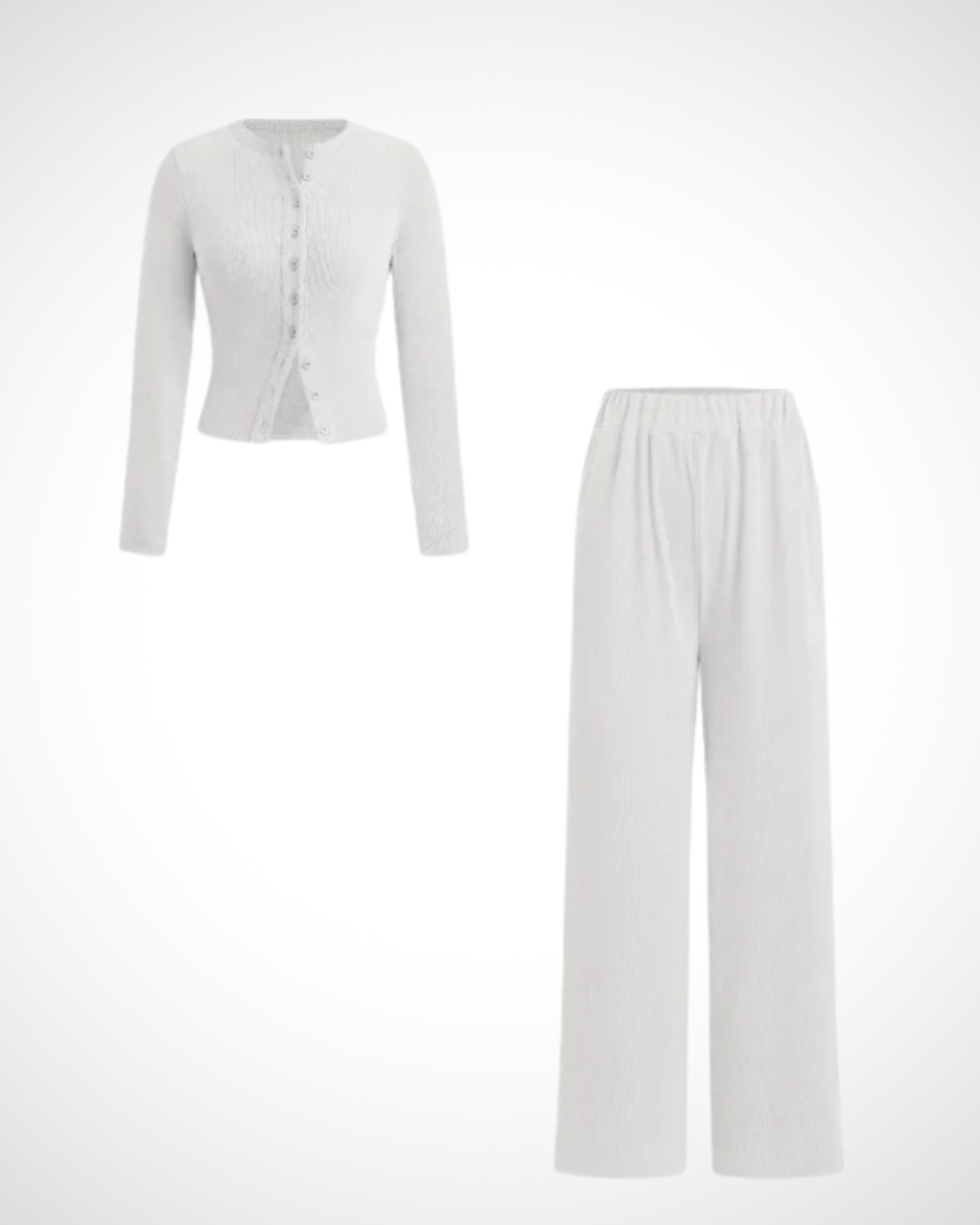 Cora Button Front Set | Long Sleeve Top and Pants