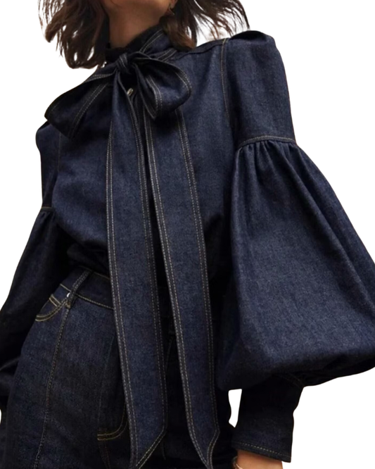 Luna Blouse | Tie-Neck, Long Sleeve