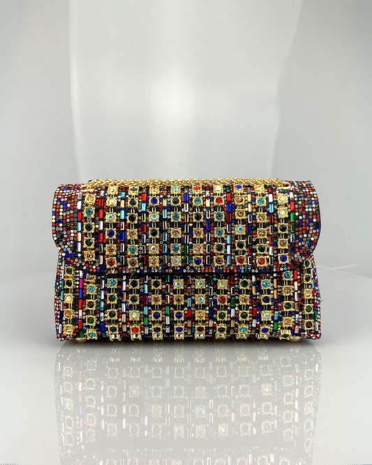 Lavera Shoulder Bag | Colored Diamond Quilting, Chain Strap