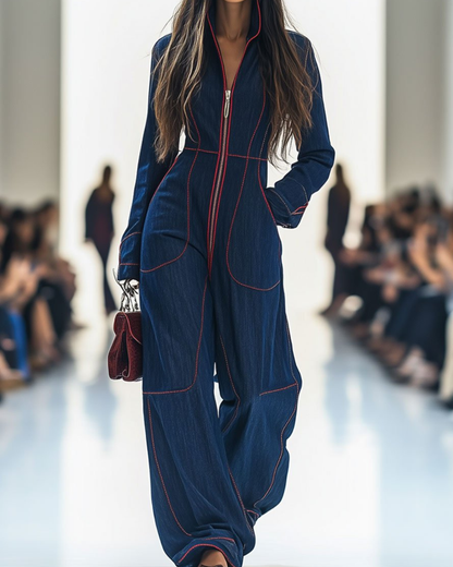 Oryos Jumpsuit | Premium Denim, Wide Leg