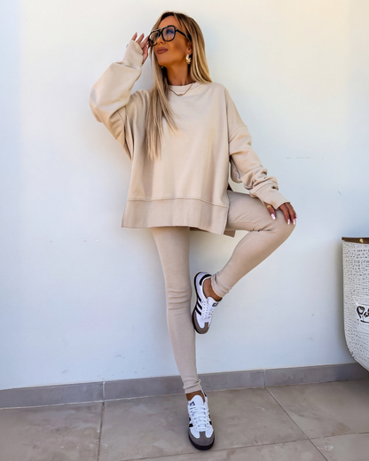 Yachi Casual Sweatshirt Set | Cozy Long Sleeve, Relaxed Fit