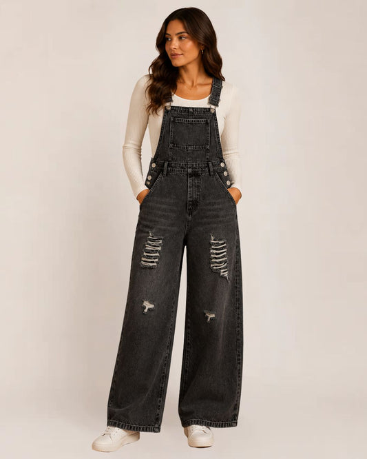 Carmelita Denim Jumpsuit | Vintage Wash, Relaxed Fit for Women