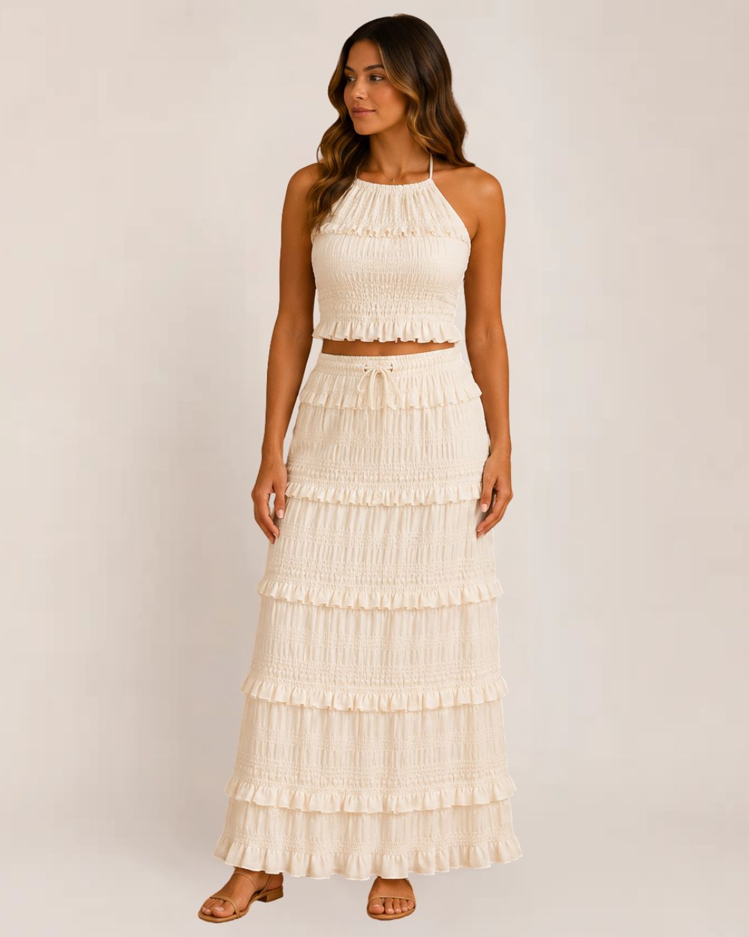 Ava Maxi Dress | Boho Halter Neck, Flowy Black Summer Dress for Weddings