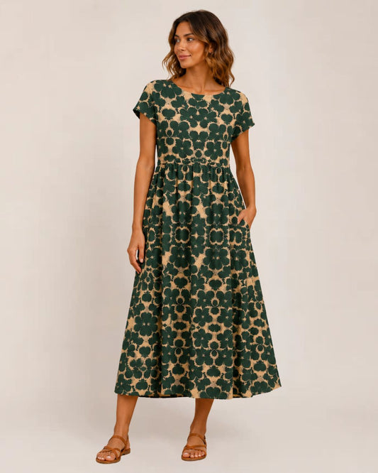 Fiora Midi Dress | Floral A-Line, Perfect for Summer Weddings