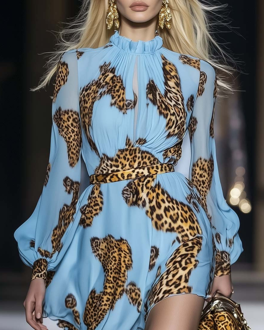 Luna Mini Dress | Chiffon, Leopard Print, Plus Size Available
