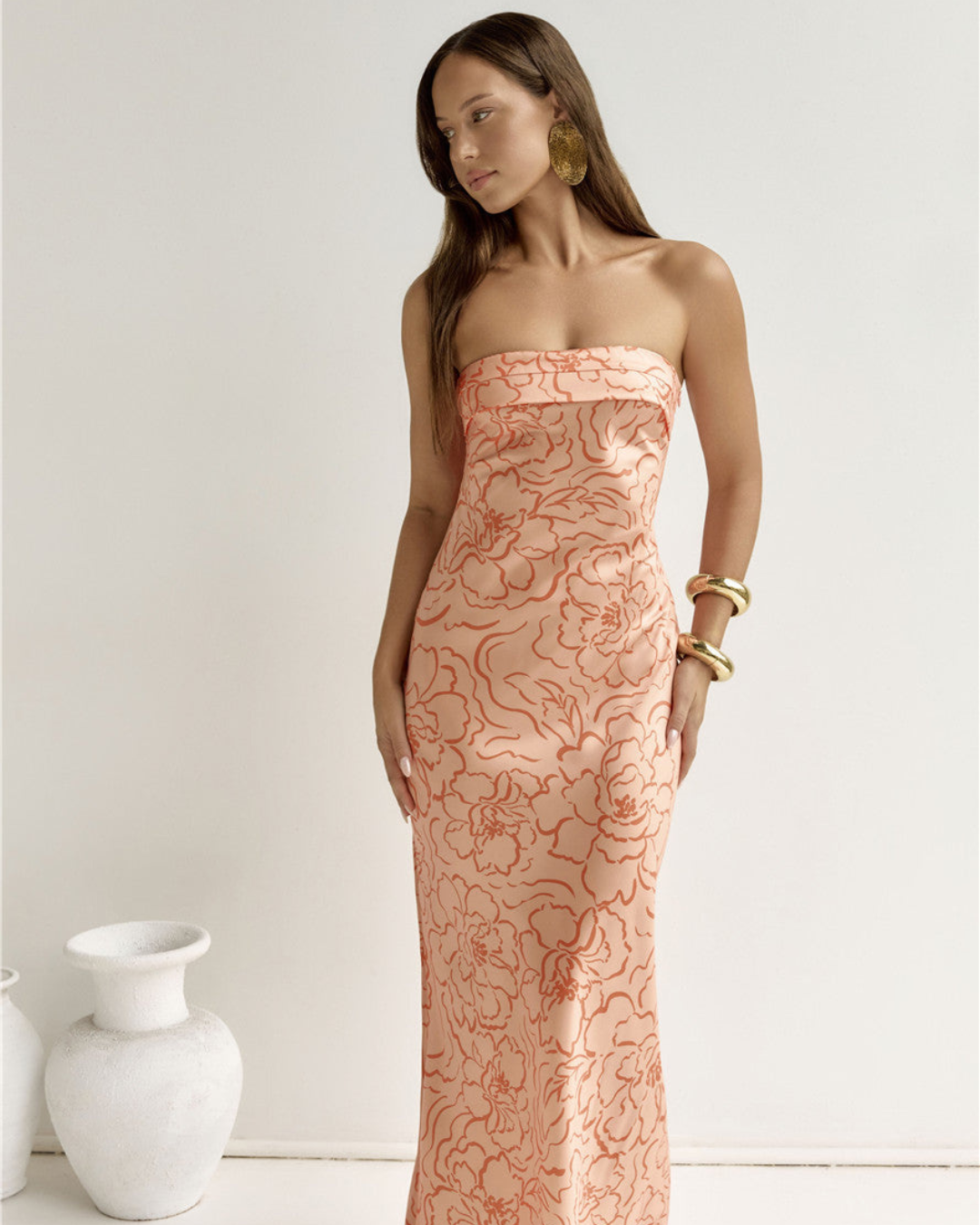 Sierra Floral Maxi Dress | Strapless, Lightweight Polyester